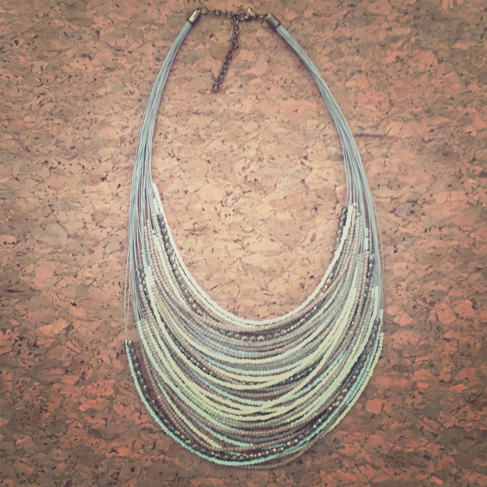 Gorgeous layered beaded collar necklace